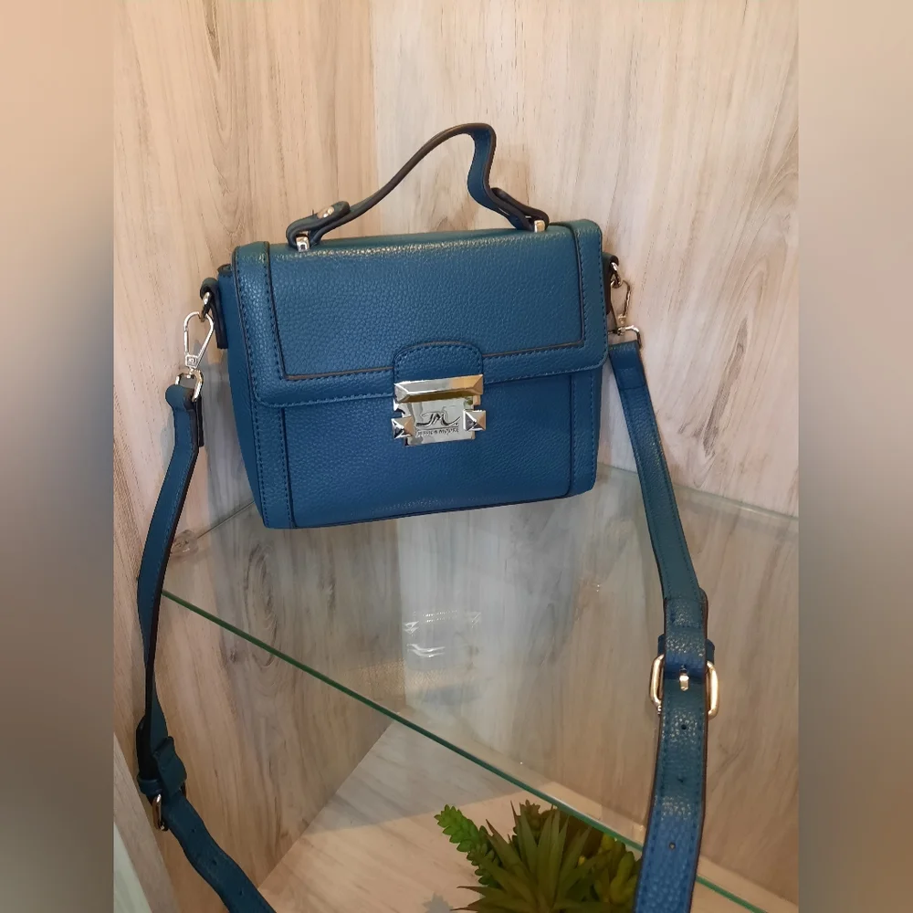 Teal Leather Crossbody Bag
